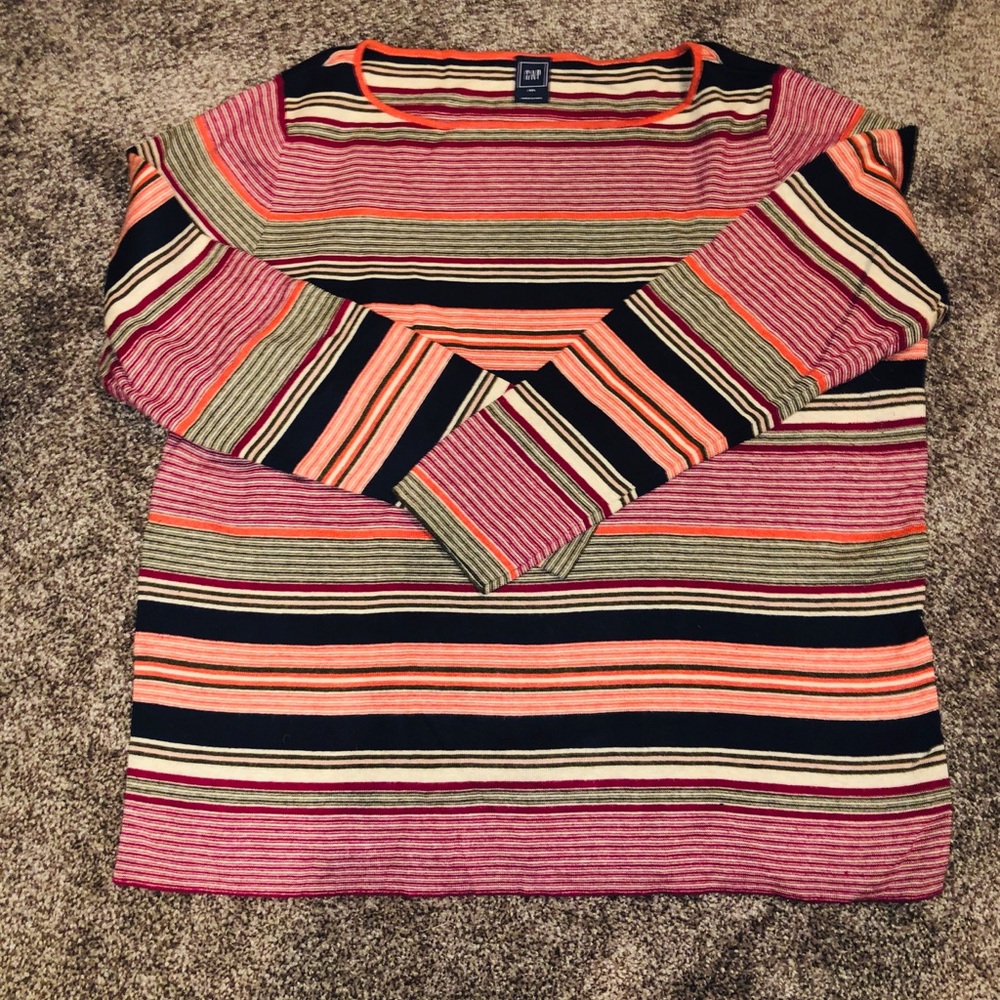 Gap Multi-Color Striped Boat Neck Sweater - Picture 1 of 2